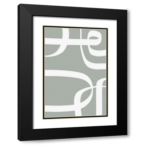 Winding Path Gray Black Modern Wood Framed Art Print with Double Matting by Alpenglow Workshop