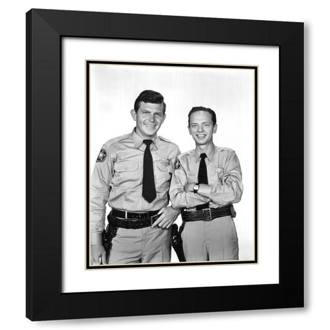 Andy Griffith, Don Knotts, Andy Griffith Show Black Modern Wood Framed Art Print with Double Matting by Vintage Hollywood Archive