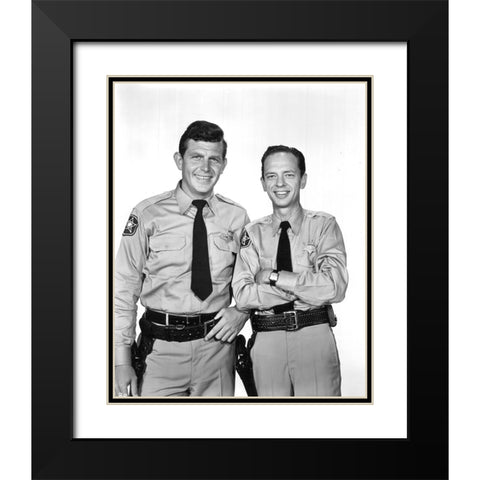 Andy Griffith, Don Knotts, Andy Griffith Show Black Modern Wood Framed Art Print with Double Matting by Vintage Hollywood Archive