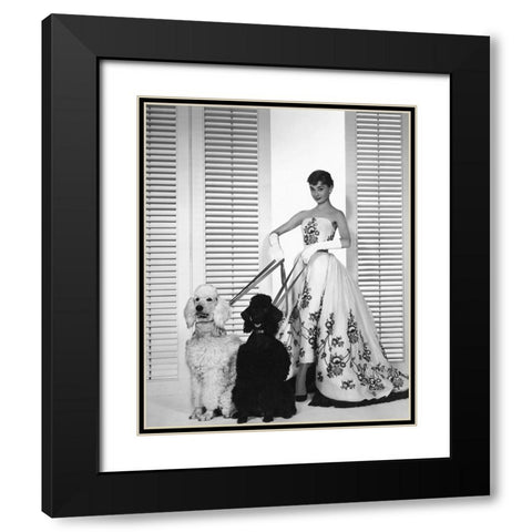 Audrey Hepburn, Sabrina, 1954 Black Modern Wood Framed Art Print with Double Matting by Vintage Hollywood Archive