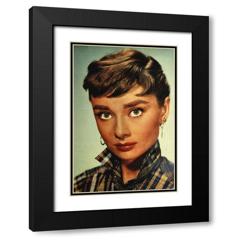 Audrey Hepburn, 1954 Black Modern Wood Framed Art Print with Double Matting by Vintage Hollywood Archive