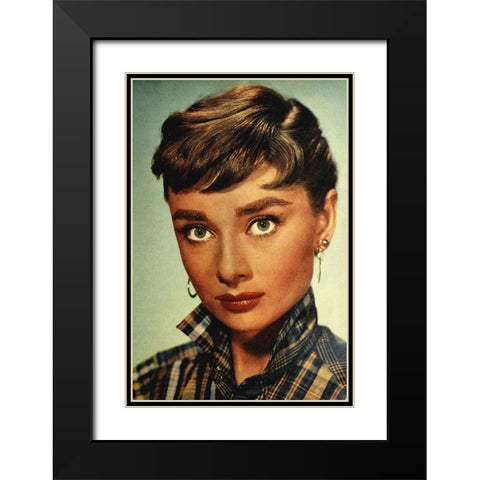 Audrey Hepburn, 1954 Black Modern Wood Framed Art Print with Double Matting by Vintage Hollywood Archive