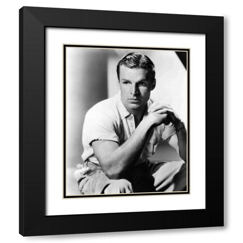 Buster Crabbe, Black Modern Wood Framed Art Print with Double Matting by Vintage Hollywood Archive