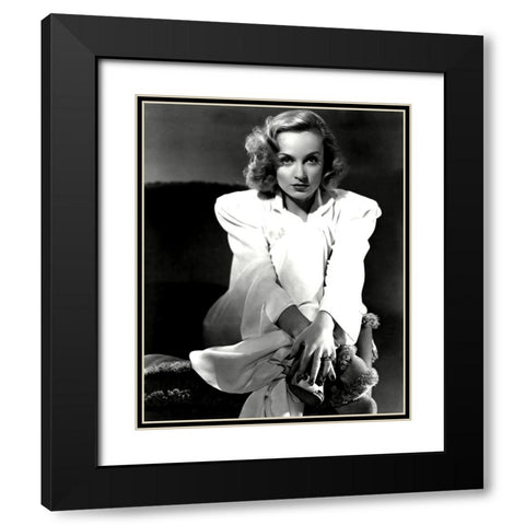 Carole Lombard Black Modern Wood Framed Art Print with Double Matting by Vintage Hollywood Archive