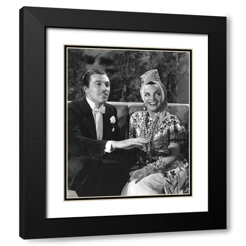 Cesar Romero, Carmen Miranda, Springtime in the Rockies, 1942 Black Modern Wood Framed Art Print with Double Matting by Vintage Hollywood Archive