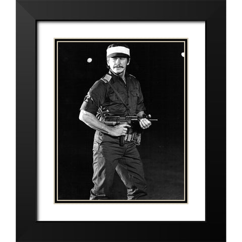 Charles Bronson, 1977 Black Modern Wood Framed Art Print with Double Matting by Vintage Hollywood Archive