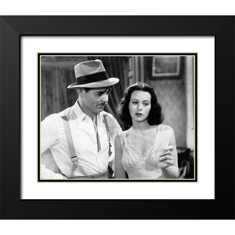 Clark Gable, Hedy Lamarr, Comrade X, 1940 Black Modern Wood Framed Art Print with Double Matting by Vintage Hollywood Archive