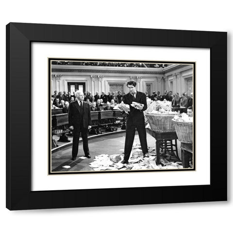 Claude Rains, James Stewart, Mr Smith Goes to Washingon, 1939 Black Modern Wood Framed Art Print with Double Matting by Vintage Hollywood Archive