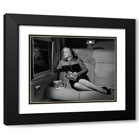 Deanna Durbin, Lady on a Train, 1945 Black Modern Wood Framed Art Print with Double Matting by Vintage Hollywood Archive