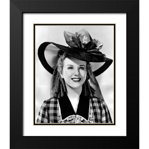 Deanna Durbin Black Modern Wood Framed Art Print with Double Matting by Vintage Hollywood Archive