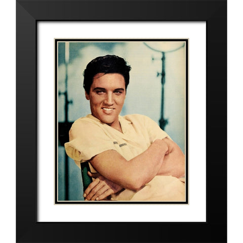 Elvis Presley, Modern Screen, 1958 Black Modern Wood Framed Art Print with Double Matting by Vintage Hollywood Archive