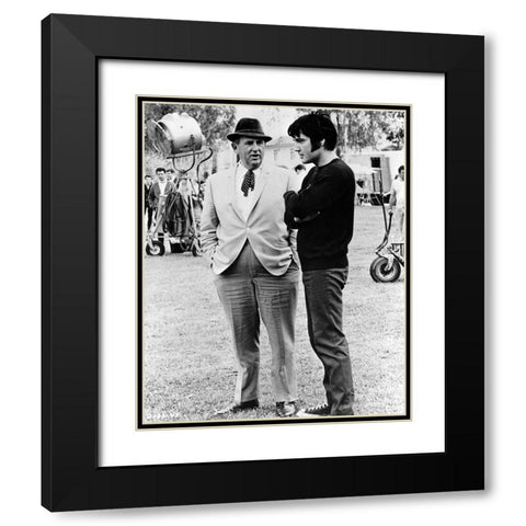 Elvis Presley, Colonel Tom Parker, 1969 Black Modern Wood Framed Art Print with Double Matting by Vintage Hollywood Archive