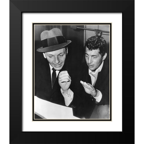 Frank Sinatra, Dean Martin, 1963 Black Modern Wood Framed Art Print with Double Matting by Vintage Hollywood Archive