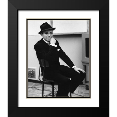Frank Sinatra, 1957 IV Black Modern Wood Framed Art Print with Double Matting by Vintage Hollywood Archive
