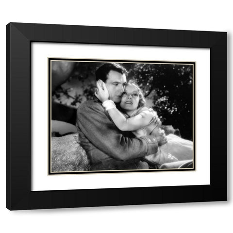 Gary Cooper, Helen Hayes, A Farewell to Arms, 1932 Black Modern Wood Framed Art Print with Double Matting by Vintage Hollywood Archive