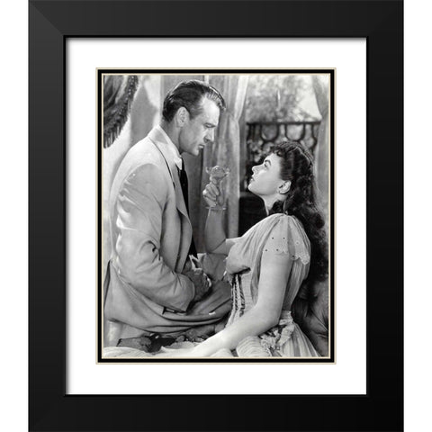 Gary Cooper, Ingrid Bergman, Saratoga Trunk, 1945 Black Modern Wood Framed Art Print with Double Matting by Vintage Hollywood Archive