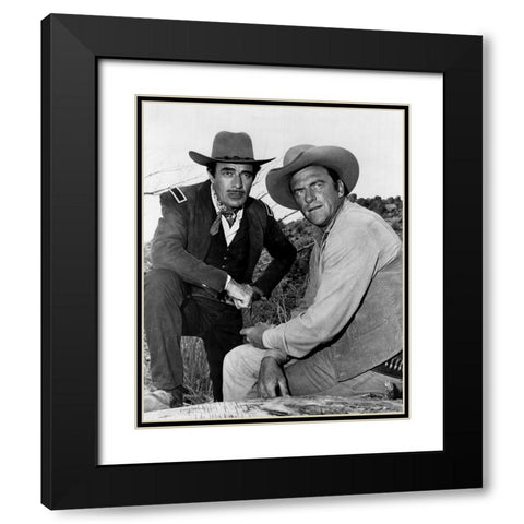 Gilbert Roland, James Arness, 1963 Black Modern Wood Framed Art Print with Double Matting by Vintage Hollywood Archive