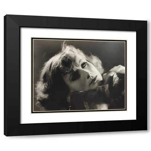 Greta Garbo by Clarence Sinclair Bull, 1931 Black Modern Wood Framed Art Print with Double Matting by Vintage Hollywood Archive
