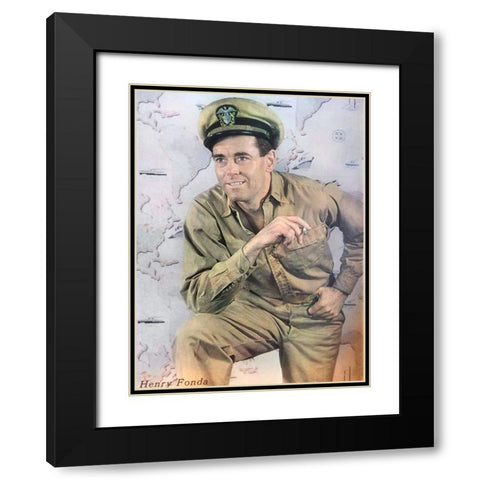 Henry Fonda as Mr. Roberts, 1948 Black Modern Wood Framed Art Print with Double Matting by Vintage Hollywood Archive