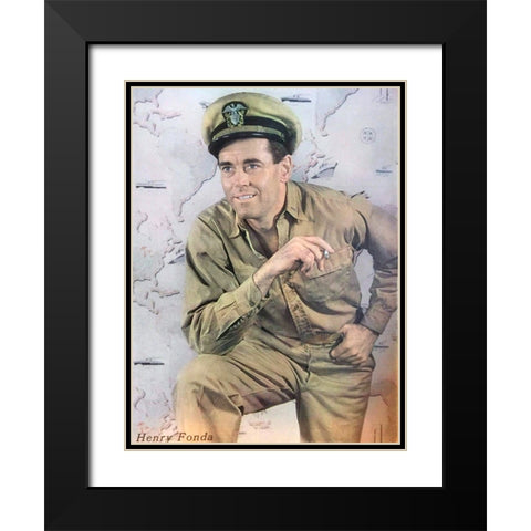 Henry Fonda as Mr. Roberts, 1948 Black Modern Wood Framed Art Print with Double Matting by Vintage Hollywood Archive