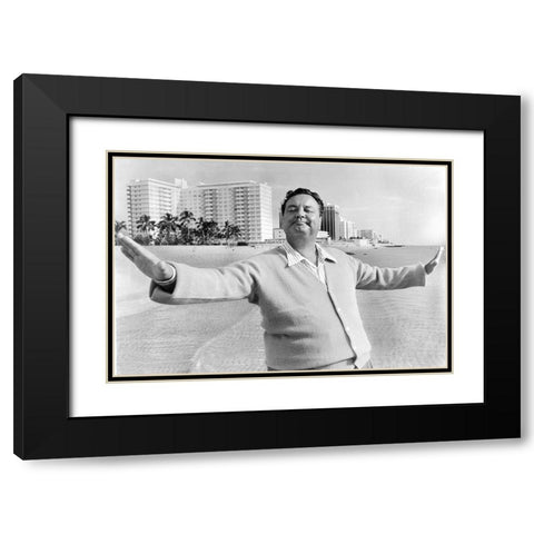 Jackie Gleason, 1968 Black Modern Wood Framed Art Print with Double Matting by Vintage Hollywood Archive