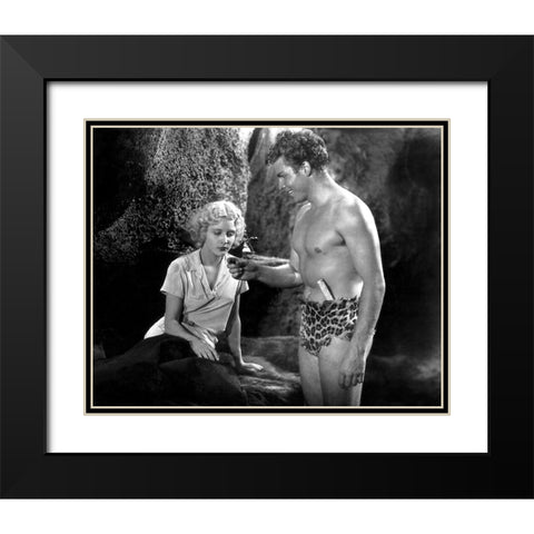 Jacqueline Wells, Buster Crabbe, Tarzan the Fearless, 1933 Black Modern Wood Framed Art Print with Double Matting by Vintage Hollywood Archive