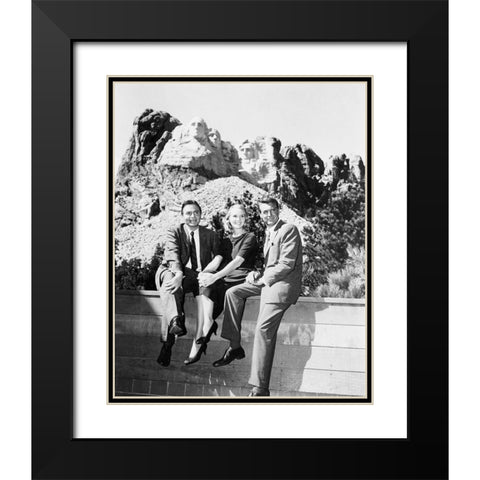 James Mason, Eva Marie Saint, Cary Grant, 1959 Black Modern Wood Framed Art Print with Double Matting by Vintage Hollywood Archive