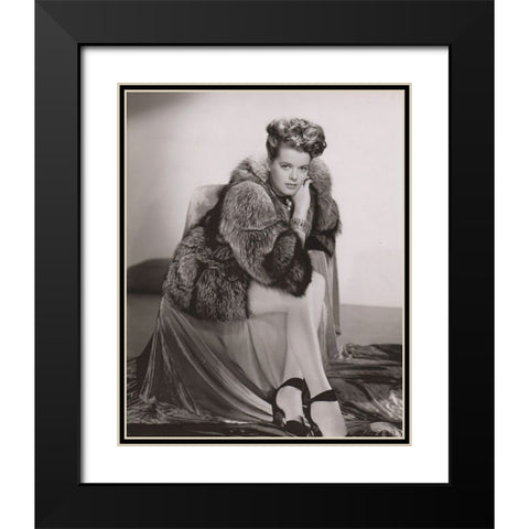 Janis Paige by Bert, 1944 Black Modern Wood Framed Art Print with Double Matting by Vintage Hollywood Archive