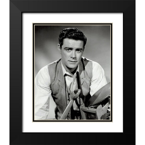 Jeff Richards, 1959 Black Modern Wood Framed Art Print with Double Matting by Vintage Hollywood Archive