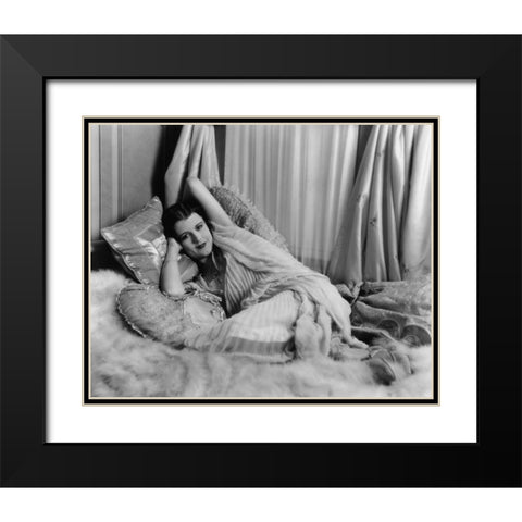 June Collyer, Extravagance, 1930 Black Modern Wood Framed Art Print with Double Matting by Vintage Hollywood Archive