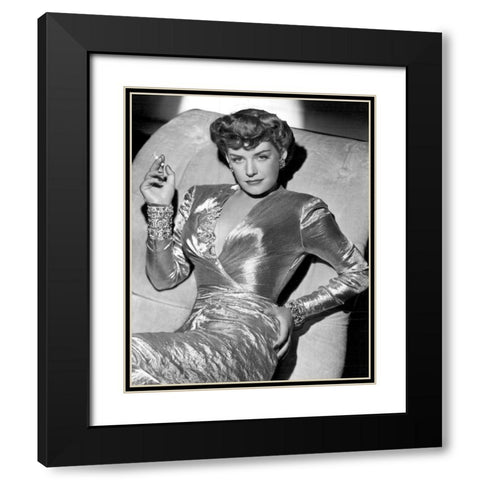 Kaaren Verne, All Through the Night, 1942 Black Modern Wood Framed Art Print with Double Matting by Vintage Hollywood Archive