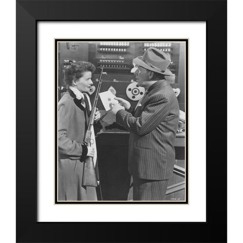 Katharine Hepburn, Spencer Tracy, Pat Black Modern Wood Framed Art Print with Double Matting by Vintage Hollywood Archive