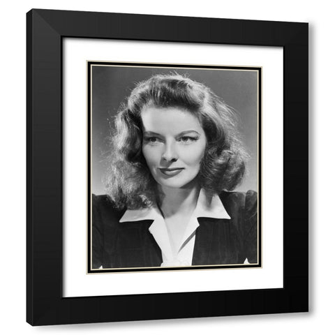 Katharine Hepburn Black Modern Wood Framed Art Print with Double Matting by Vintage Hollywood Archive