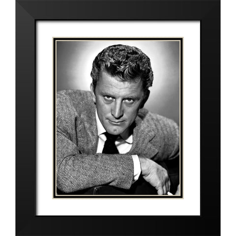 Kirk Douglas Black Modern Wood Framed Art Print with Double Matting by Vintage Hollywood Archive