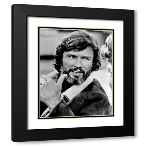 Kris Kristofferson Black Modern Wood Framed Art Print with Double Matting by Vintage Hollywood Archive