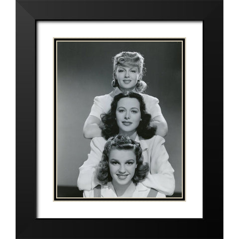 Lana Turner, Hedy Lamarr, Judy Garland, Ziegfield Girl, 1941 Black Modern Wood Framed Art Print with Double Matting by Vintage Hollywood Archive