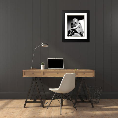 Lauren Bacall Black Modern Wood Framed Art Print with Double Matting by Vintage Hollywood Archive