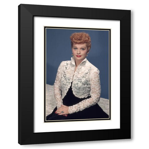 Lucille Ball Black Modern Wood Framed Art Print with Double Matting by Vintage Hollywood Archive
