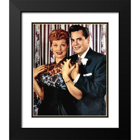 Desi Arnaz, Lucille Ball Black Modern Wood Framed Art Print with Double Matting by Vintage Hollywood Archive