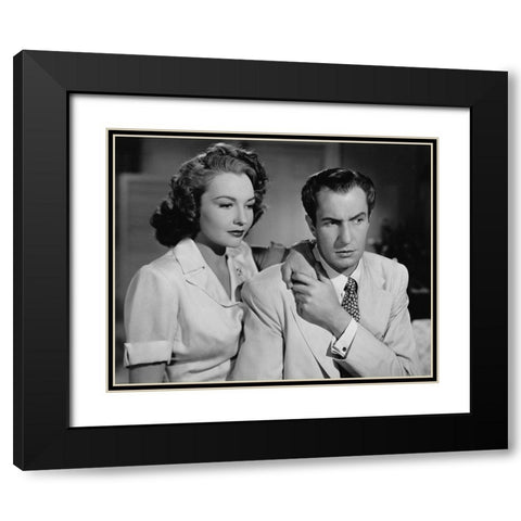 Lynn Bari, Vincent Price, Shock Black Modern Wood Framed Art Print with Double Matting by Vintage Hollywood Archive