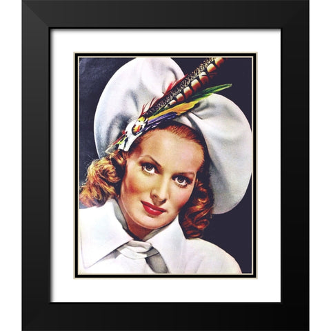 Maureen OHara, Modern Screen Black Modern Wood Framed Art Print with Double Matting by Vintage Hollywood Archive