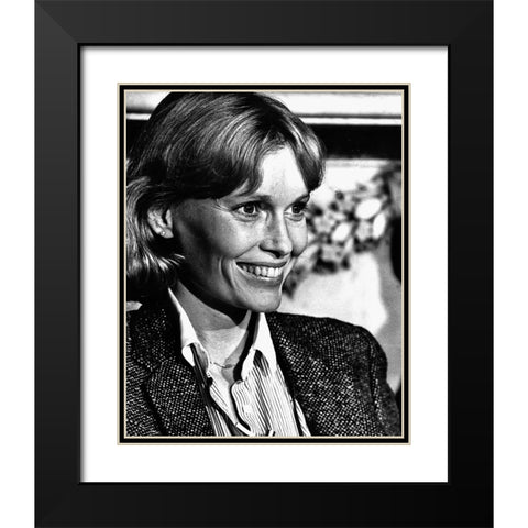 Mia Farrow Black Modern Wood Framed Art Print with Double Matting by Vintage Hollywood Archive