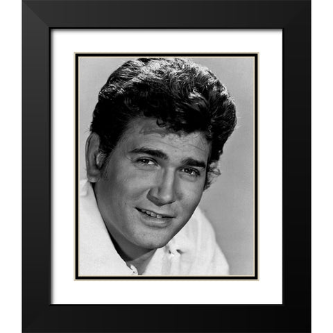 Michael Landon Black Modern Wood Framed Art Print with Double Matting by Vintage Hollywood Archive