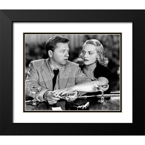 Mickey Rooney, Jeanne Cagney, Quicksand, 1950 Black Modern Wood Framed Art Print with Double Matting by Vintage Hollywood Archive