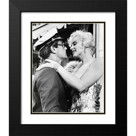 Marilyn Monroe, Tony Curtis,Â Some Like it Hot, 1959 Black Modern Wood Framed Art Print with Double Matting by Vintage Hollywood Archive