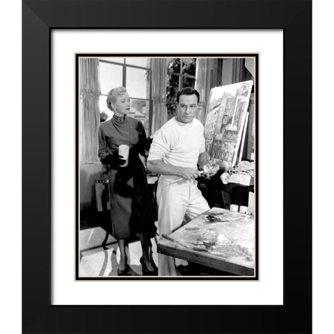 Nina Foch, Gene Kelley,Â An American in Paris, 1951 Black Modern Wood Framed Art Print with Double Matting by Vintage Hollywood Archive