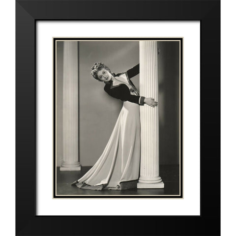 Olivia de Havilland, 1935 Black Modern Wood Framed Art Print with Double Matting by Vintage Hollywood Archive