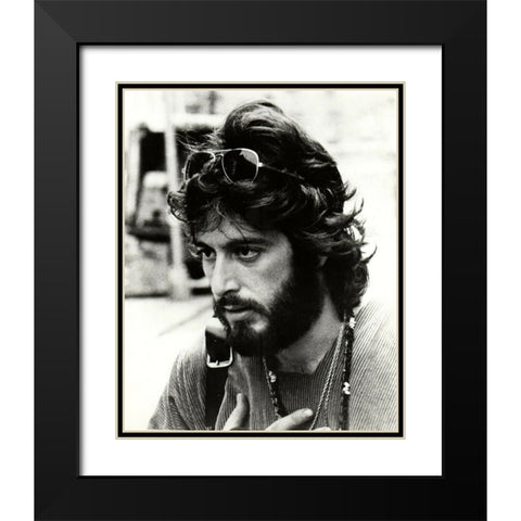 Al Pacino,Â Serpico Black Modern Wood Framed Art Print with Double Matting by Vintage Hollywood Archive