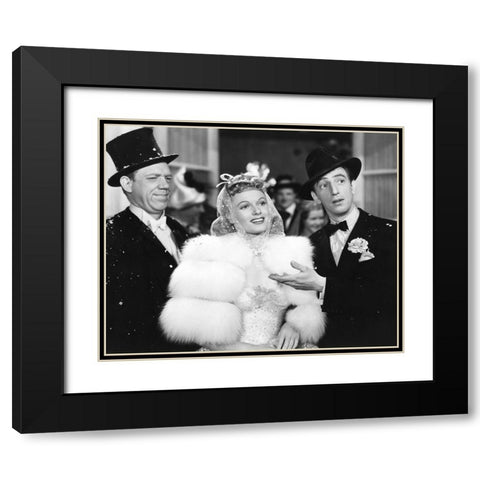 Paul Hartman, Anna Neagle, Ray Bolger, Mardi Gras, 1941 Black Modern Wood Framed Art Print with Double Matting by Vintage Hollywood Archive