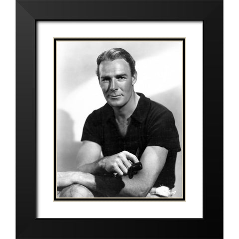 Randolph Scott Black Modern Wood Framed Art Print with Double Matting by Vintage Hollywood Archive